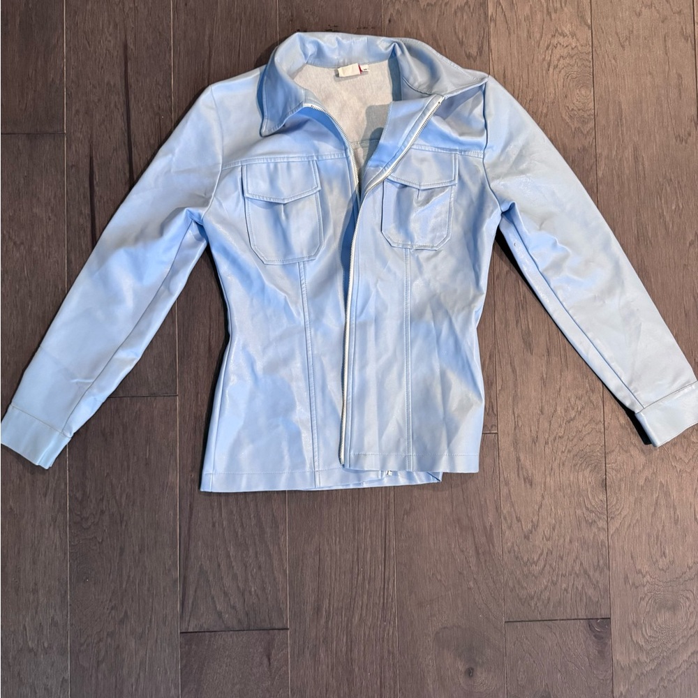 PLEATHER JACKET ZIP UP